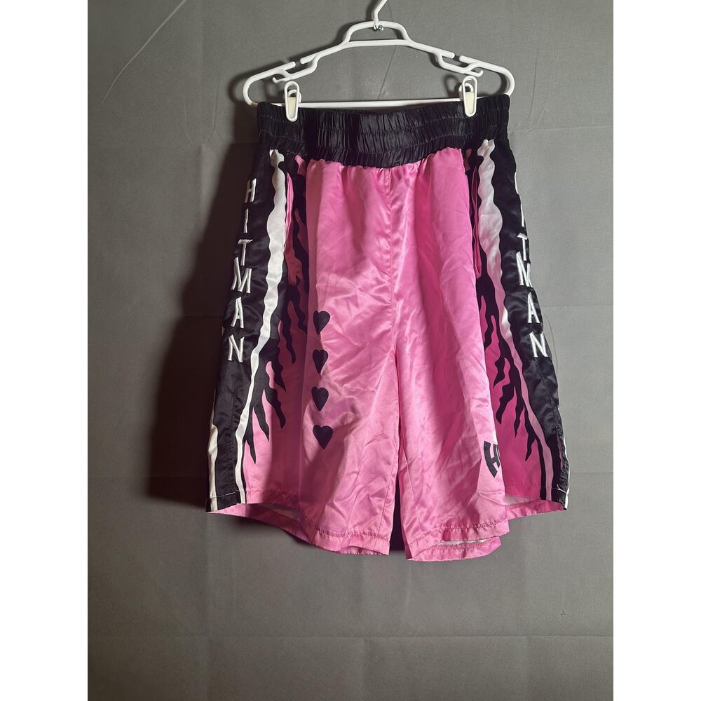 Bret Hart Hitman Wrestling Shorts Mens 4XL WWE Boxer Chalk Line Hearts